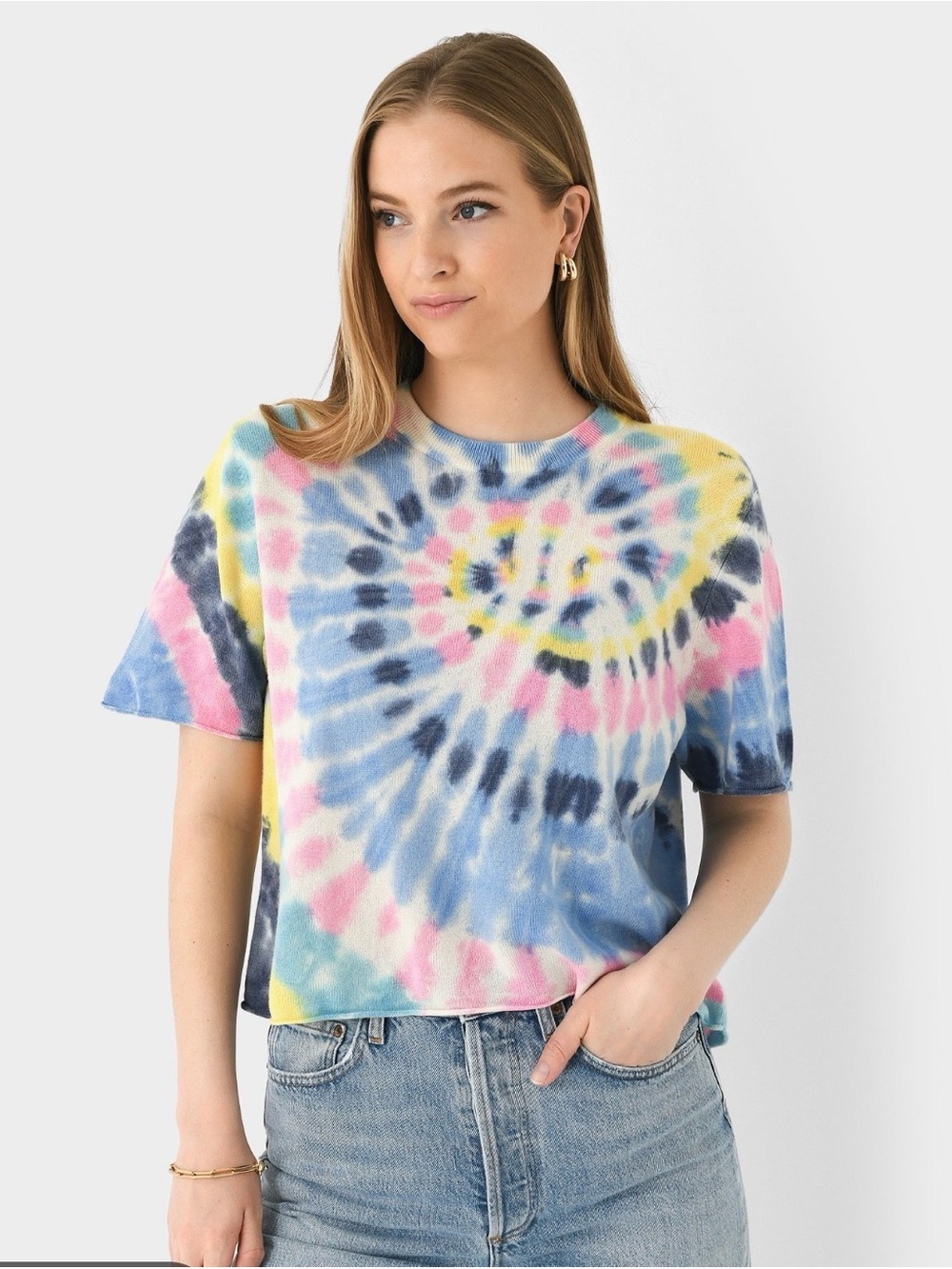 Kujten Cashmere Sunny Rainbow Sky Crop Top 3/M